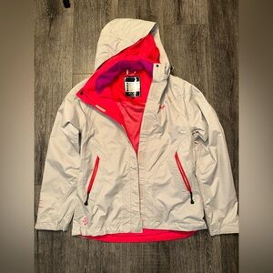 Brugi Woman’s Gray and Pink Hooded Ski Jacket